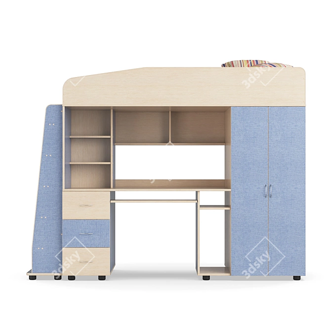 Legenda K01 + LP04 Kids Modular Bed 3D model image 2