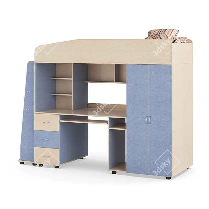 Legenda K01 + LP04 Kids Modular Bed 3D model image 3