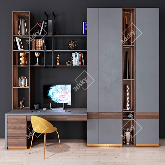 Modern Workplace Desk 3D model image 1