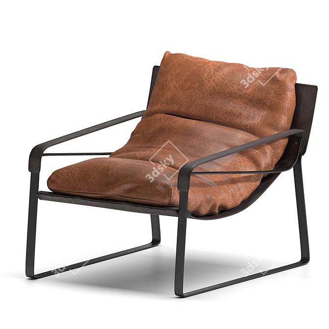 Luxury Texture-Mapped Dareau Lounge Chair 3D model image 2