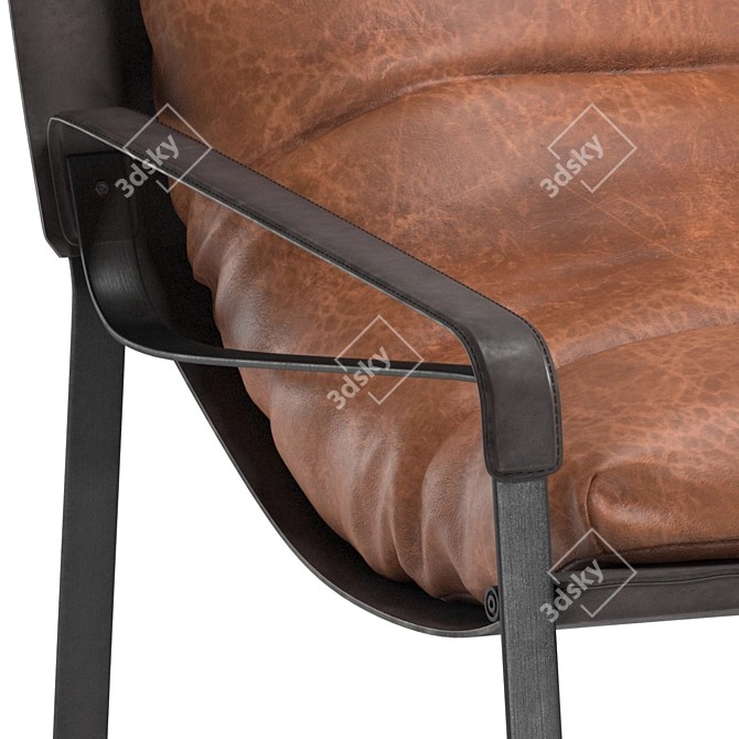 Luxury Texture-Mapped Dareau Lounge Chair 3D model image 3