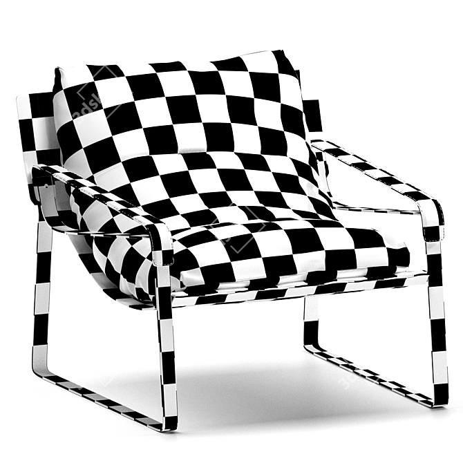 Luxury Texture-Mapped Dareau Lounge Chair 3D model image 4