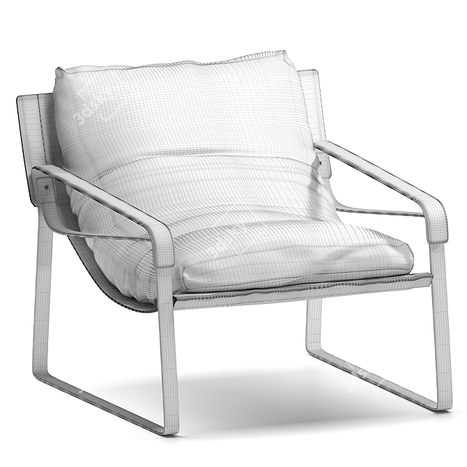 Luxury Texture-Mapped Dareau Lounge Chair 3D model image 5