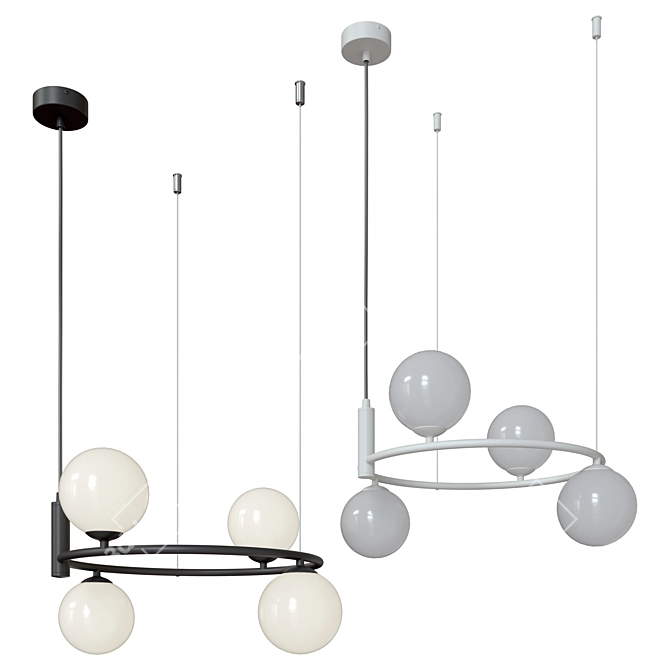 Maytoni Pendant Lamp: MOD013PL-04B and MOD013PL-04W 3D model image 1