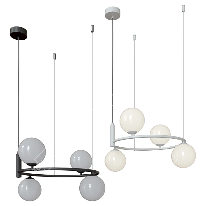 Maytoni Pendant Lamp: MOD013PL-04B and MOD013PL-04W 3D model image 2