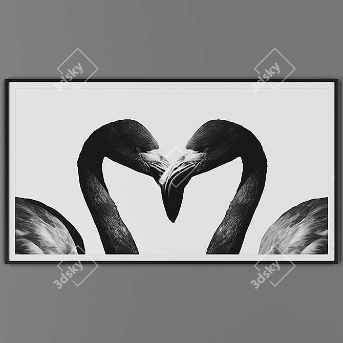 Black Framed Artwork 3D model image 1