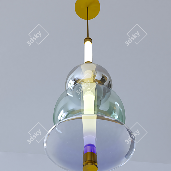 Contemporary Hanging Pendant Lamp 3D model image 2