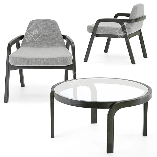 Passoni Decanter Lazi Chair & Genea Table 3D model image 1