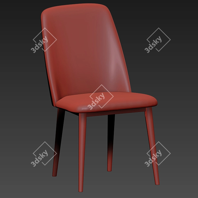 Sleek Tintori Dining Chair 3D model image 2