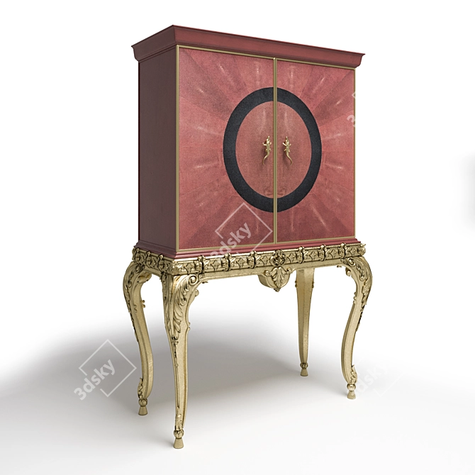 Stingray Leather Bar Cabinet 3D model image 2