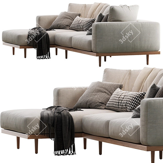 Newport Chaise Sectional Sofa 3D model image 3