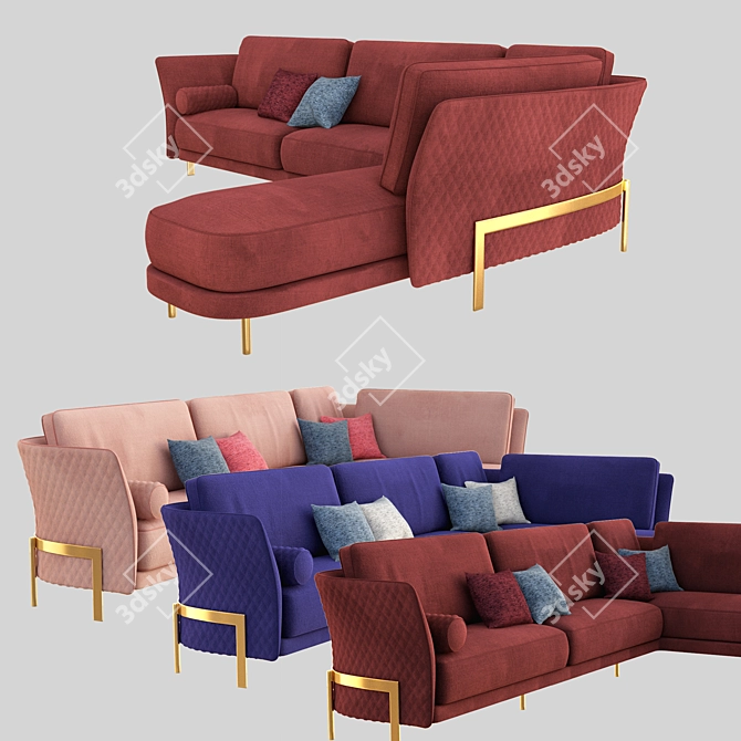 Title: Sleek Cosmo Sofa: Modern Elegance 3D model image 1