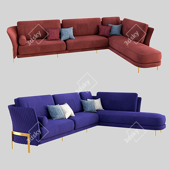 Title: Sleek Cosmo Sofa: Modern Elegance 3D model image 3