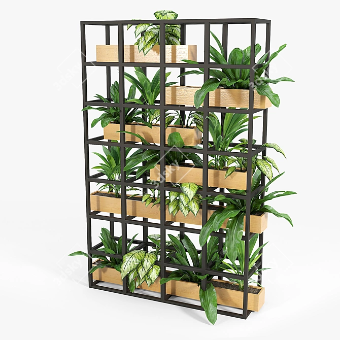 Sleek Metal Interior Shelving 3D model image 3