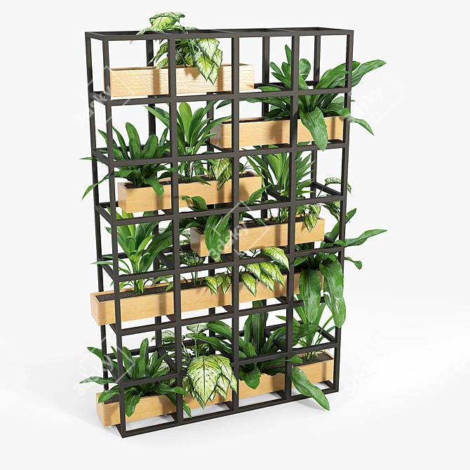 Sleek Metal Interior Shelving 3D model image 4