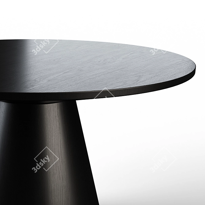 Blue House Congo Dining Table: Oak Leaf Structure, Black Finish 3D model image 2