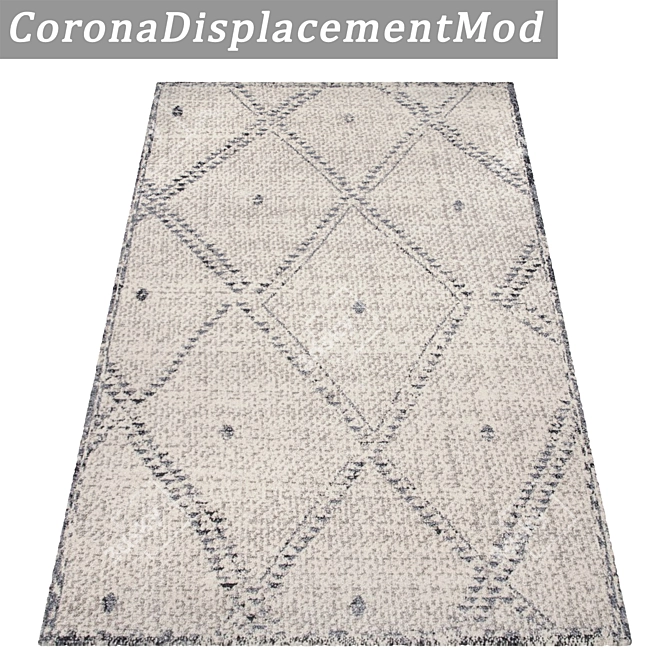 Luxury Carpet Set: 3 High-Quality Textured Rugs 3D model image 4