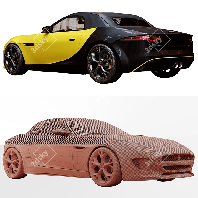 Sleek Jaguar F-TYPE Convertible 3D model image 3
