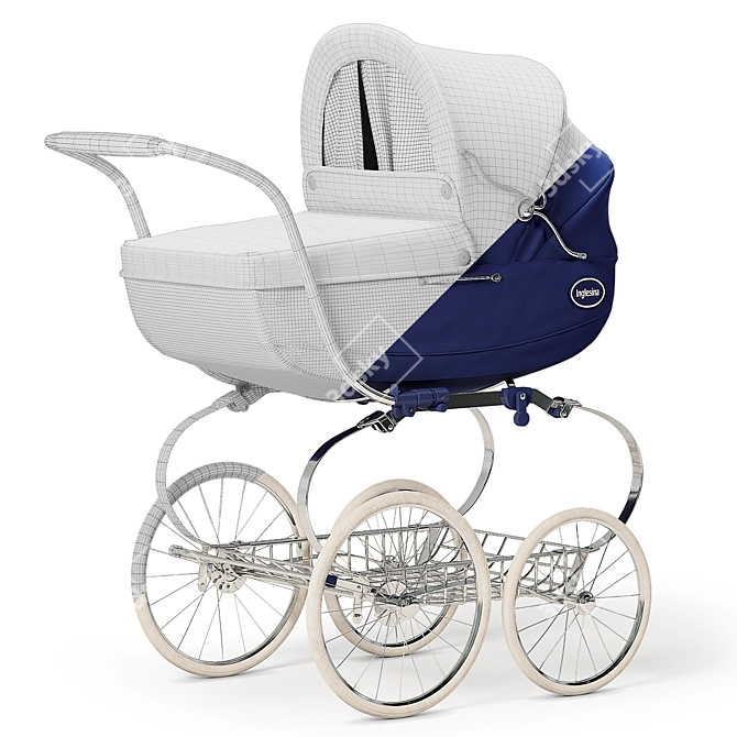 Elegant Inglesina Navy Pram 3D model image 2