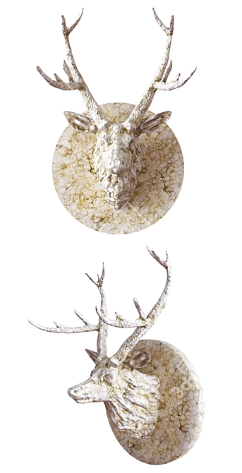Wild Elegance: Marble Deer & Elephant Wall Sculpture 3D model image 8