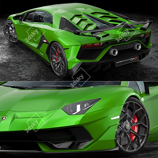 High-Quality Lamborghini Aventador SVJ 3D Model 3D model image 5