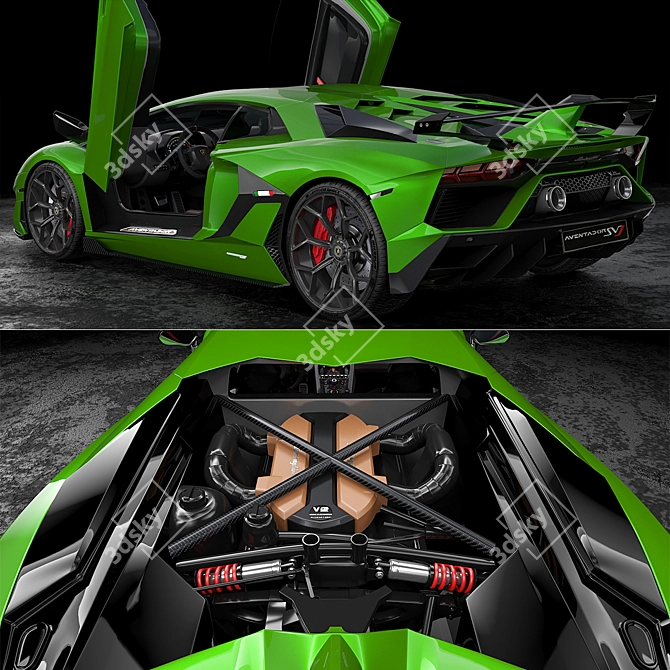 High-Quality Lamborghini Aventador SVJ 3D Model 3D model image 6