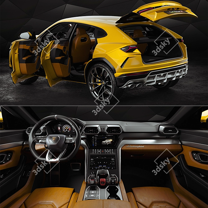 Highly Detailed Lamborghini Urus 3D Model 3D model image 3