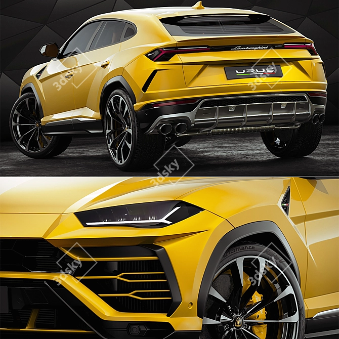 Highly Detailed Lamborghini Urus 3D Model 3D model image 5