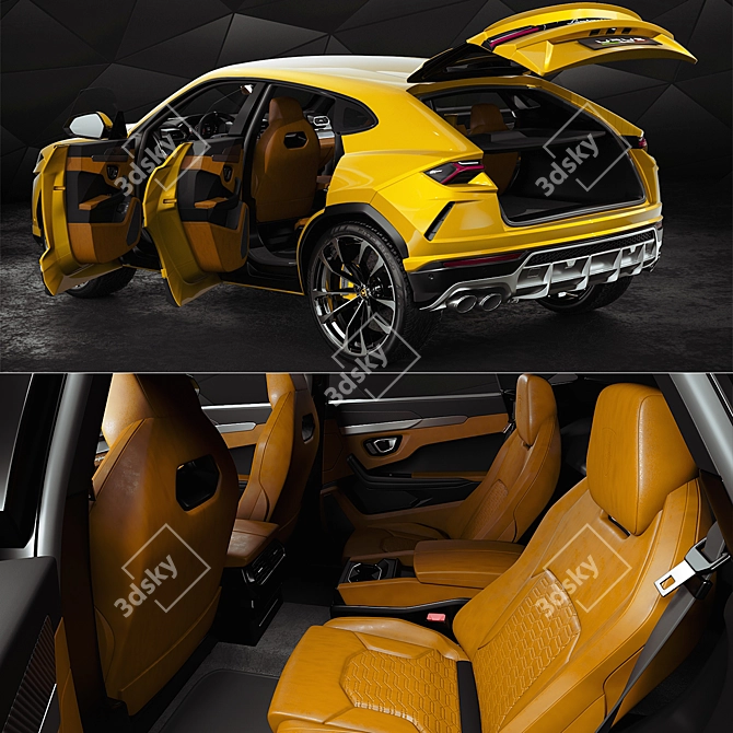 Highly Detailed Lamborghini Urus 3D Model 3D model image 6