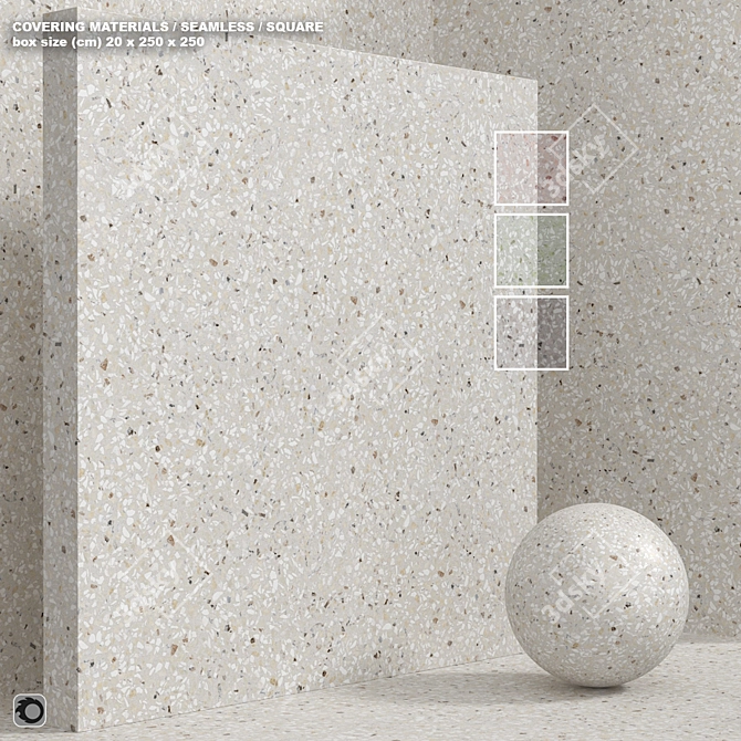 Seamless Stone Terrazzo Quartzite Set 3D model image 1