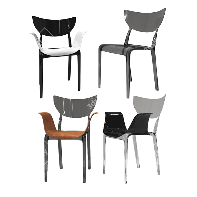 Customizable Ema Sao Chair: Sleek & Waterproof 3D model image 1