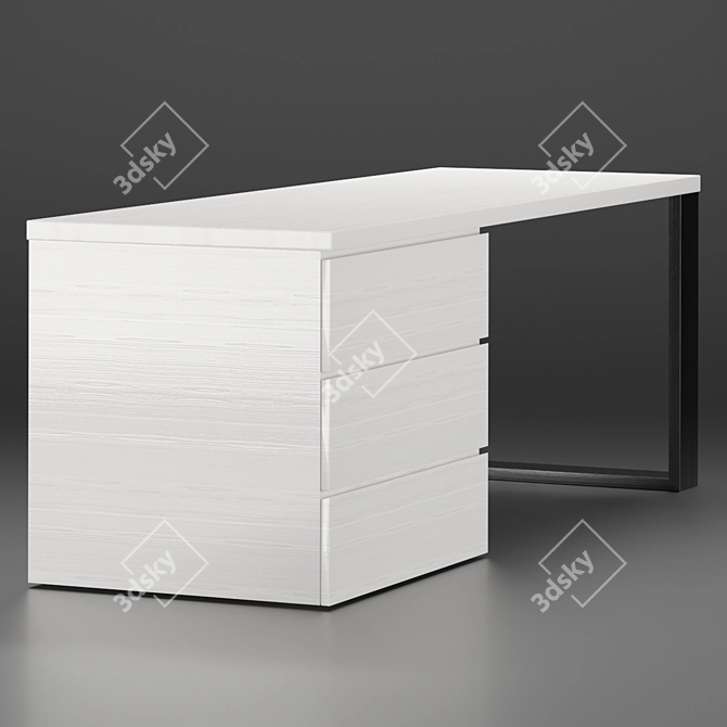 Minimalistic Mao Oak Desk 3D model image 1