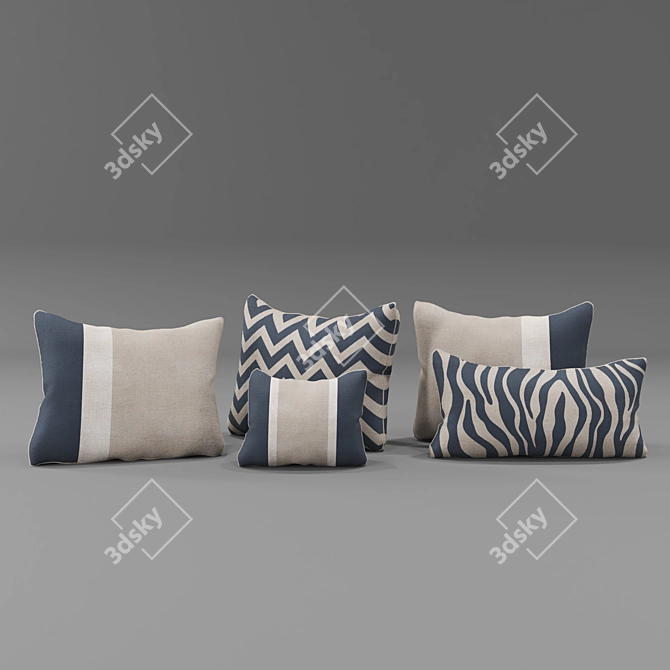 Sleek Comfort Pillow Set 3D model image 1