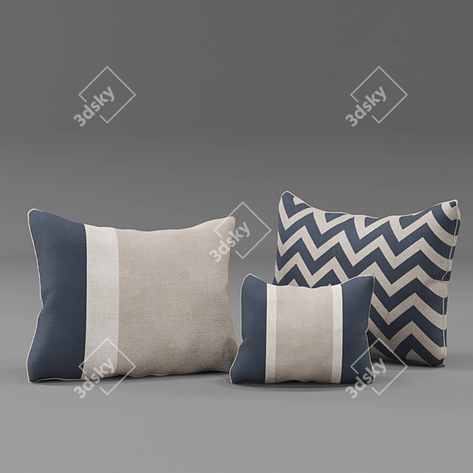 Sleek Comfort Pillow Set 3D model image 2