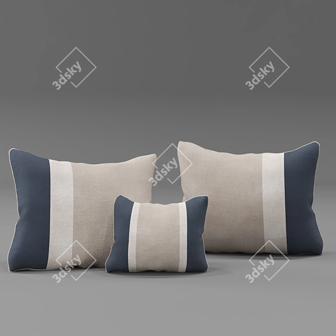 Sleek Comfort Pillow Set 3D model image 4