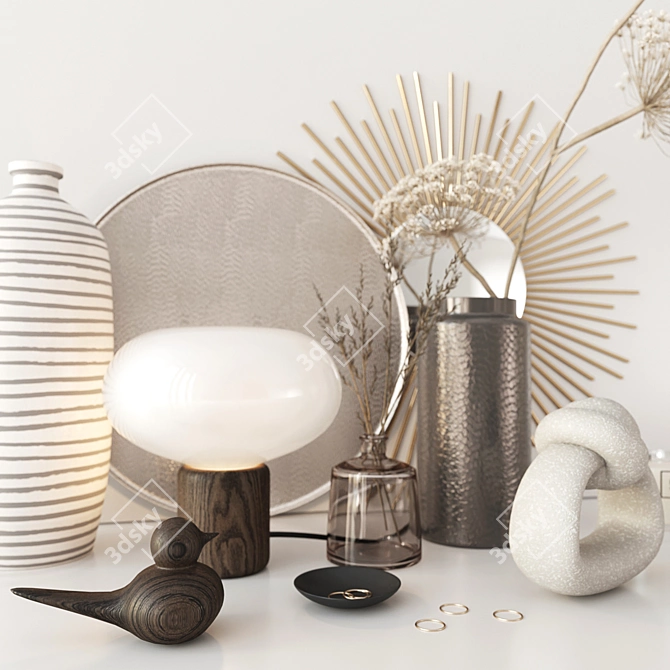 Heracleum Set: Dry Heracleum, Pure Candle, Vases & More 3D model image 3