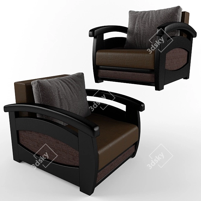 Prague Armchair: Luxury Comfort 3D model image 4