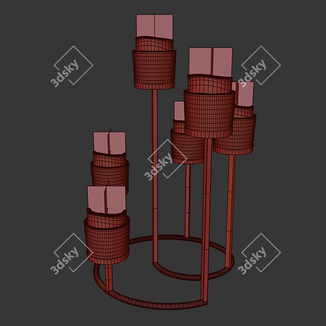 Modern Steel Candlestick Holder 3D model image 2