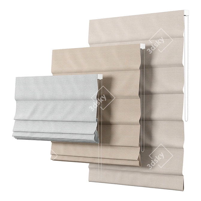 Elegant Roman Curtains: Treccia Bliss 3D model image 2