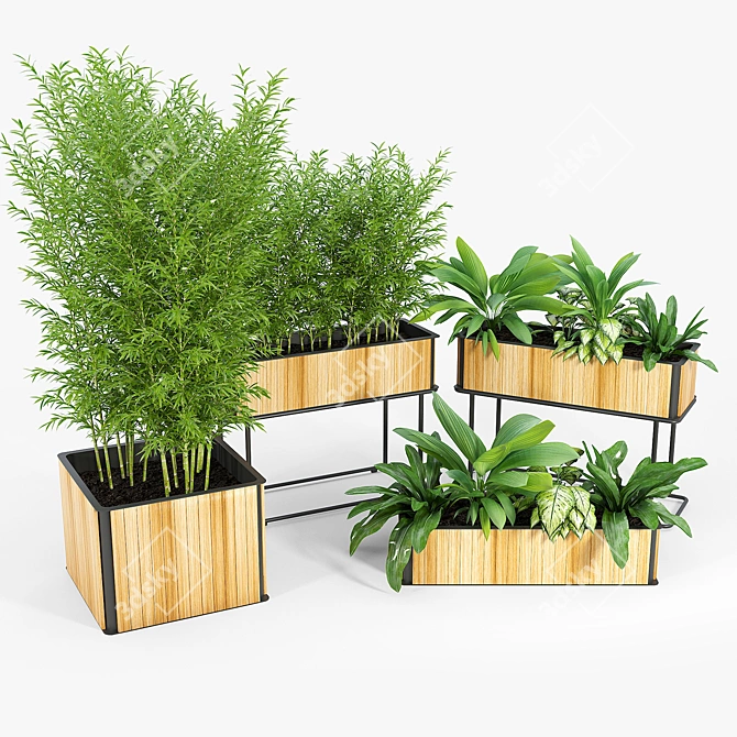 Versatile Flowerbox Planters Combo 3D model image 1