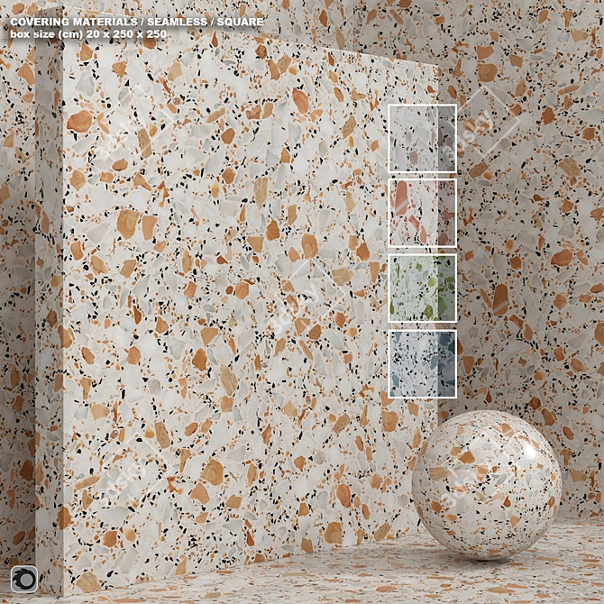 Seamless Terrazzo Quartzite Stone Set 149 3D model image 1