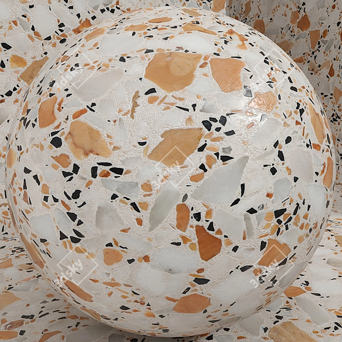 Seamless Terrazzo Quartzite Stone Set 149 3D model image 2