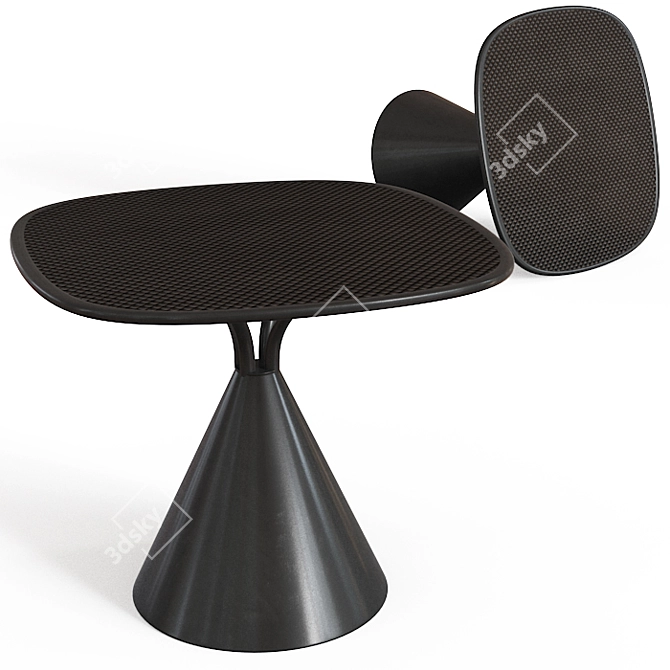 Sleek Black Side Table 3D model image 1