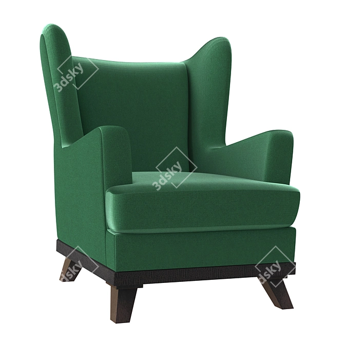 Elegant Oksford Armchair 3D model image 1