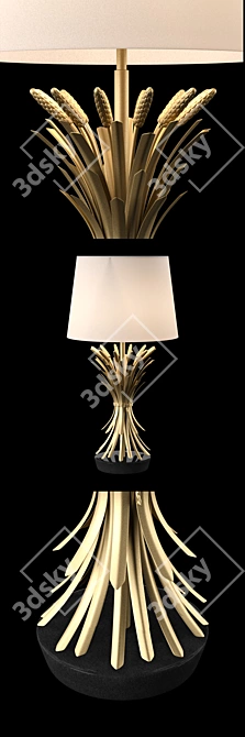 Eichholtz Bonheur Table Lamp: Elegant Granite Base with Antique Gold Finish 3D model image 2