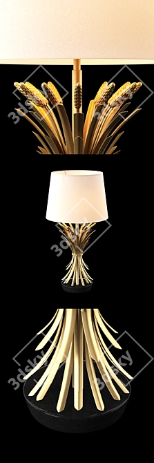 Eichholtz Bonheur Table Lamp: Elegant Granite Base with Antique Gold Finish 3D model image 4