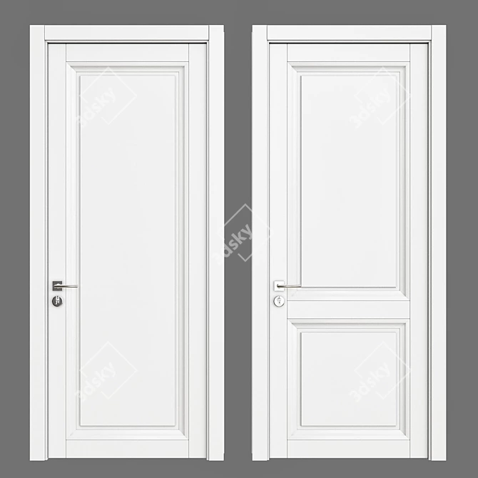 Elegant Entryway Door Solution 3D model image 1