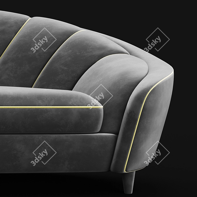 Refined Artdeco Sofa 3D model image 2