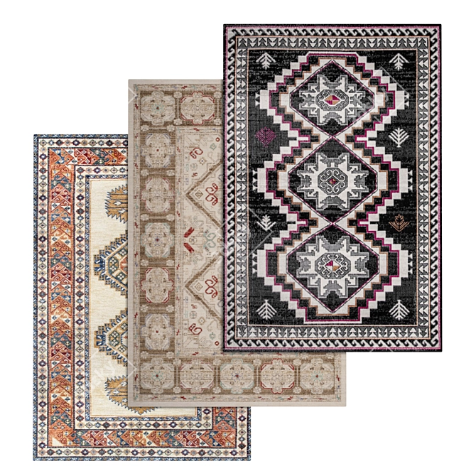 Luxury Carpets Set - High-Quality Textures for Multiple Angles 3D model image 1