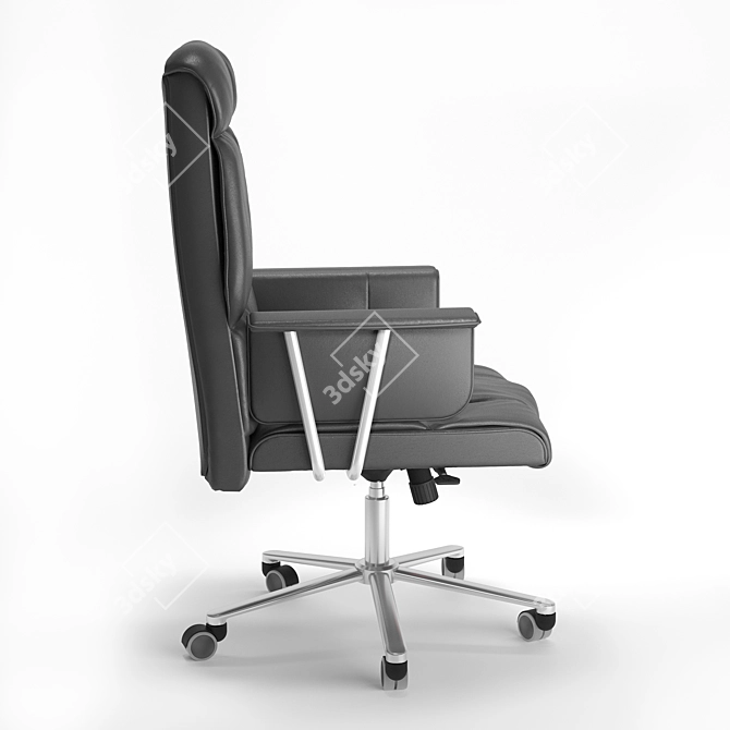 ErgoLuxe Black Office Chair 3D model image 2